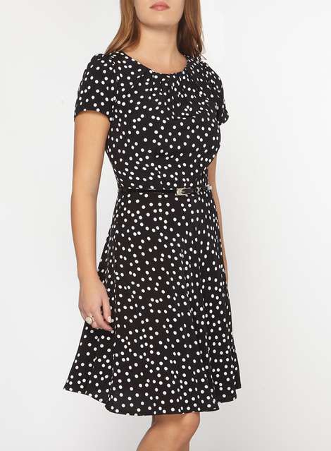 **Billie & Blossom Petite Black Spot Dress